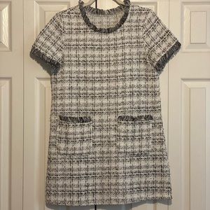 Tweed Short Sleeve Tunic Dress